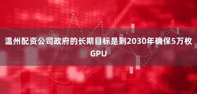 温州配资公司政府的长期目标是到2030年确保5万枚GPU