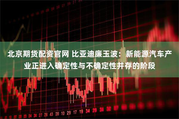 北京期货配资官网 比亚迪廉玉波：新能源汽车产业正进入确定性与不确定性并存的阶段